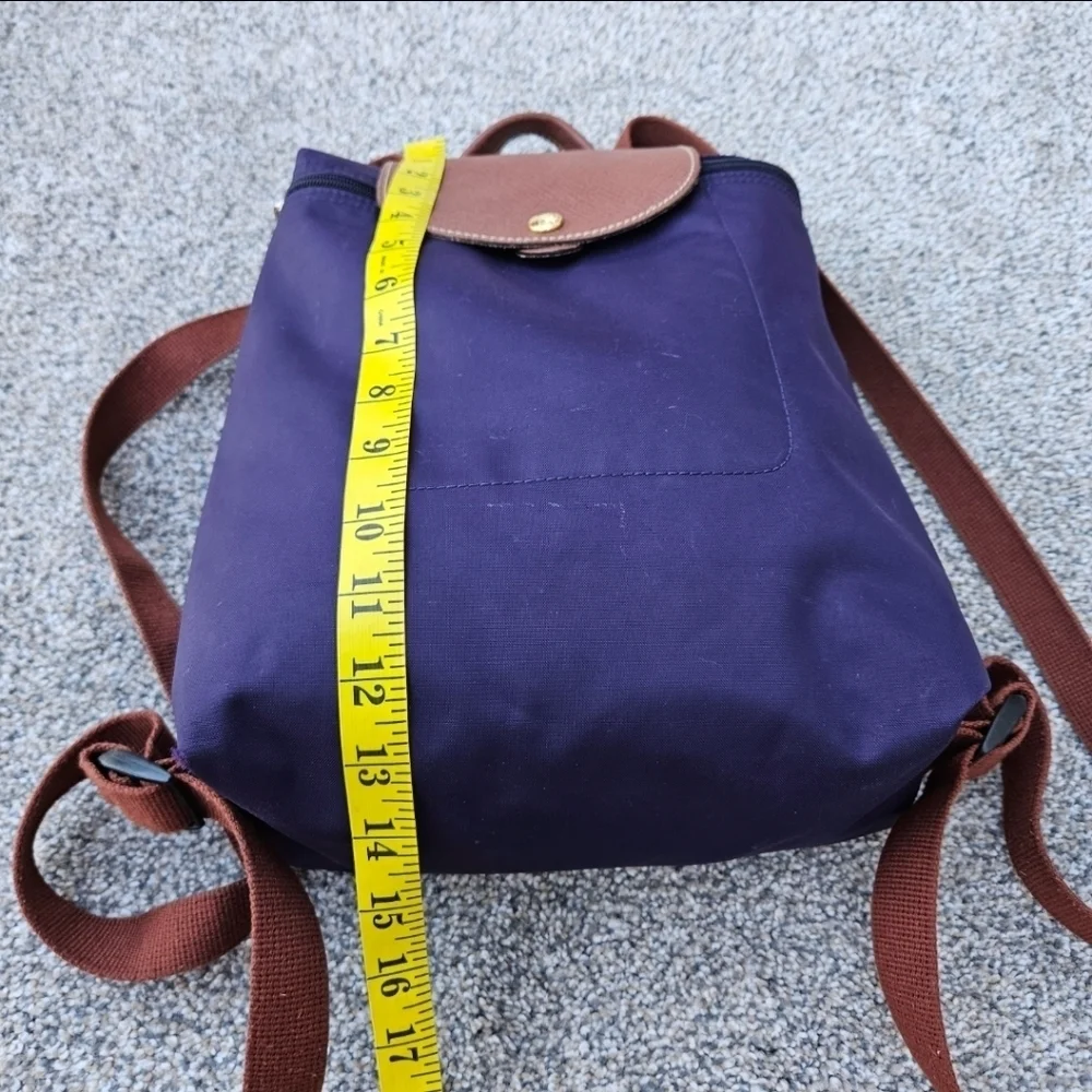 Longchamp Le Pliage Nylon Foldable Original Backpack Purple Brown 1011667